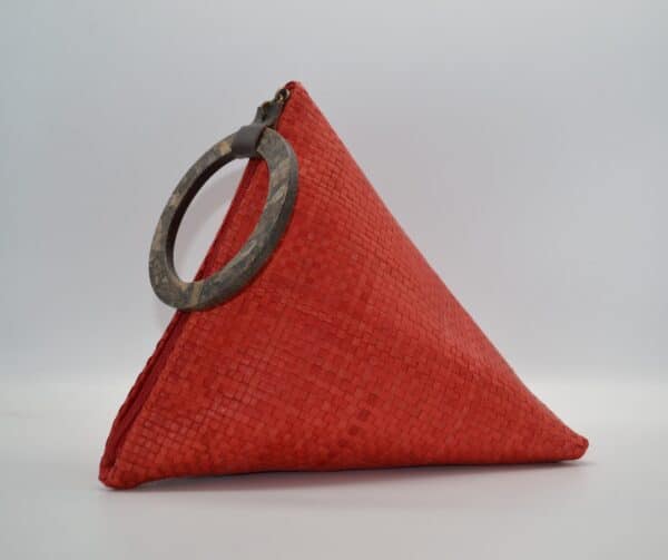TEA BAG LEATHER RED