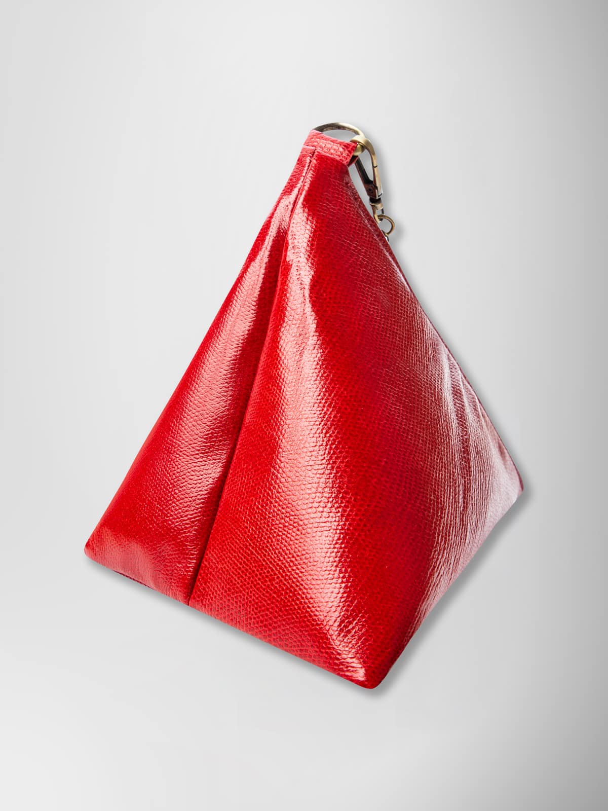 TEA BAG LEATHER & CHAIN RED