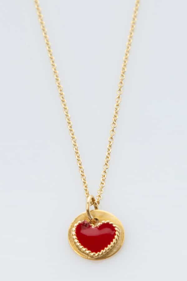 LOVE COIN RED COLORED ENAMEL