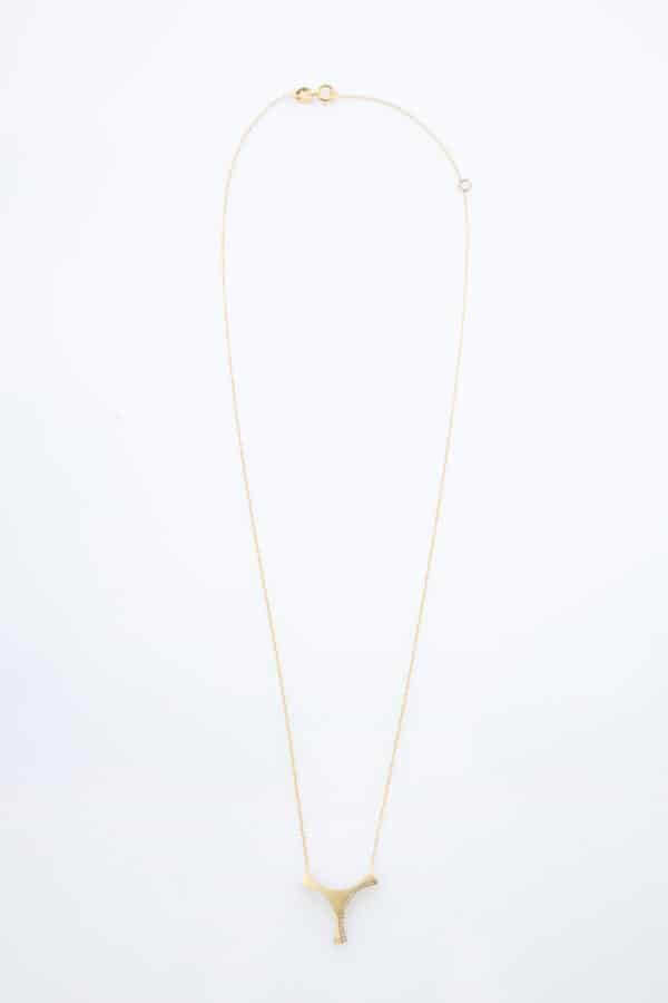 HELIX GOLD NECKLACE WITH LIGHT BROWN DIAMONDS