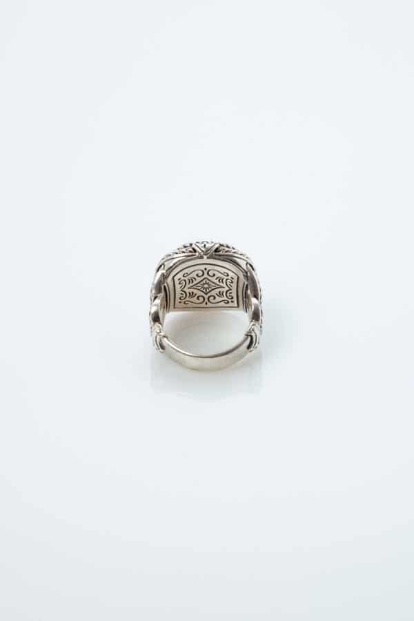SILVER RING WITH ANCIENT GOD "HERMES " FIGURE