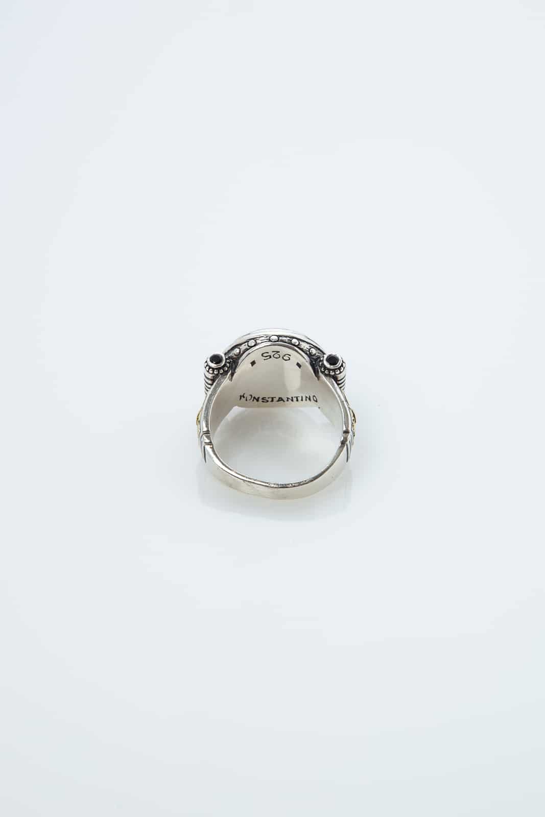 COIN RING IN SILVER - 18K GOLD & COPPER MOTIF OF ALEXANDER