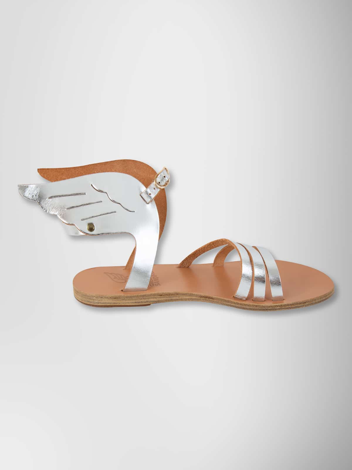 SANDALS "IKARIA" IN SILVER LEATHER