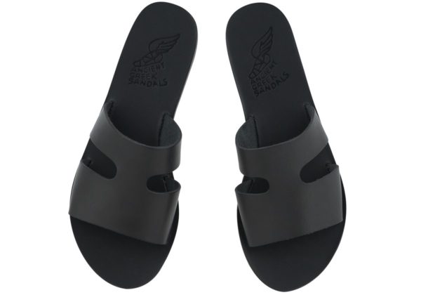 SANDALS "APTEROS" IN BLACK LEATHER