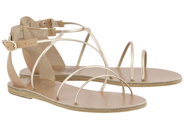 SANDALS "MELOIVIA" WITH GOLD LEATHER STRIPES