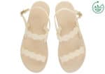 SANDALS "AFROS" IN OFF WHITE LEATHER