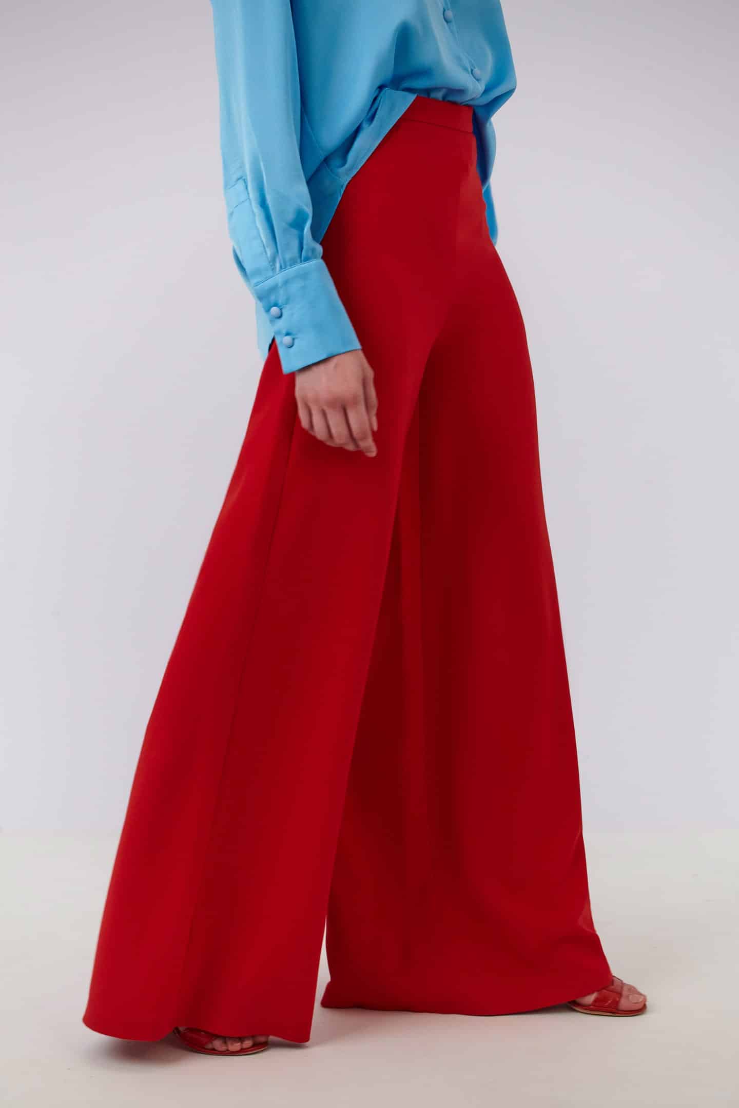 PANTS "ORIONIS WIDE LEG" CREPE FIRE RED