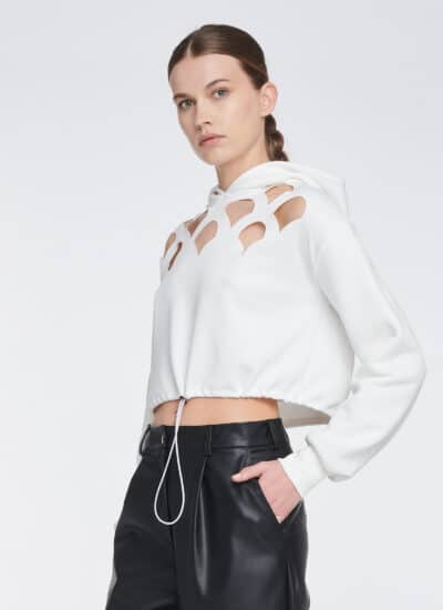 HOODIE CROPPED WHITE