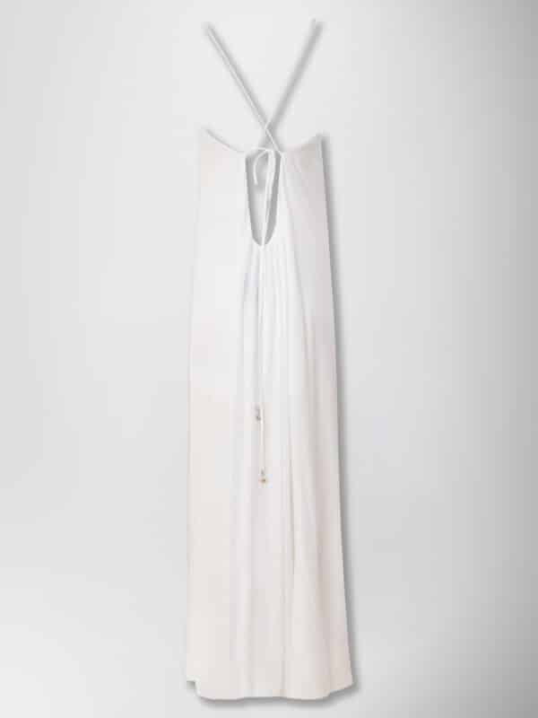 DRESS "GALINI" WITH PRECIOUS STONES WHITE