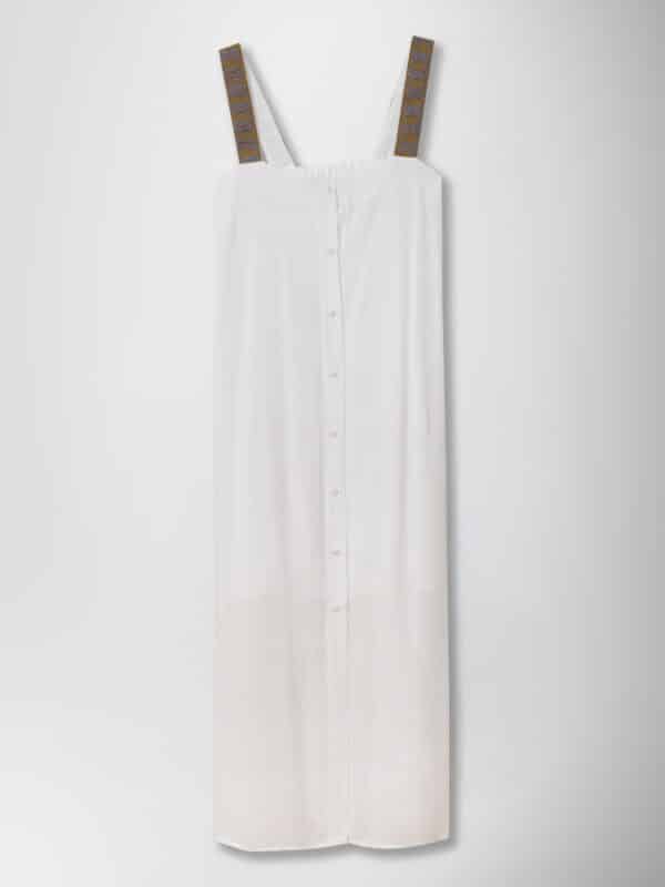 "GLAYKIS" MAXI STRAPPED SHIRT DRESS WHITE