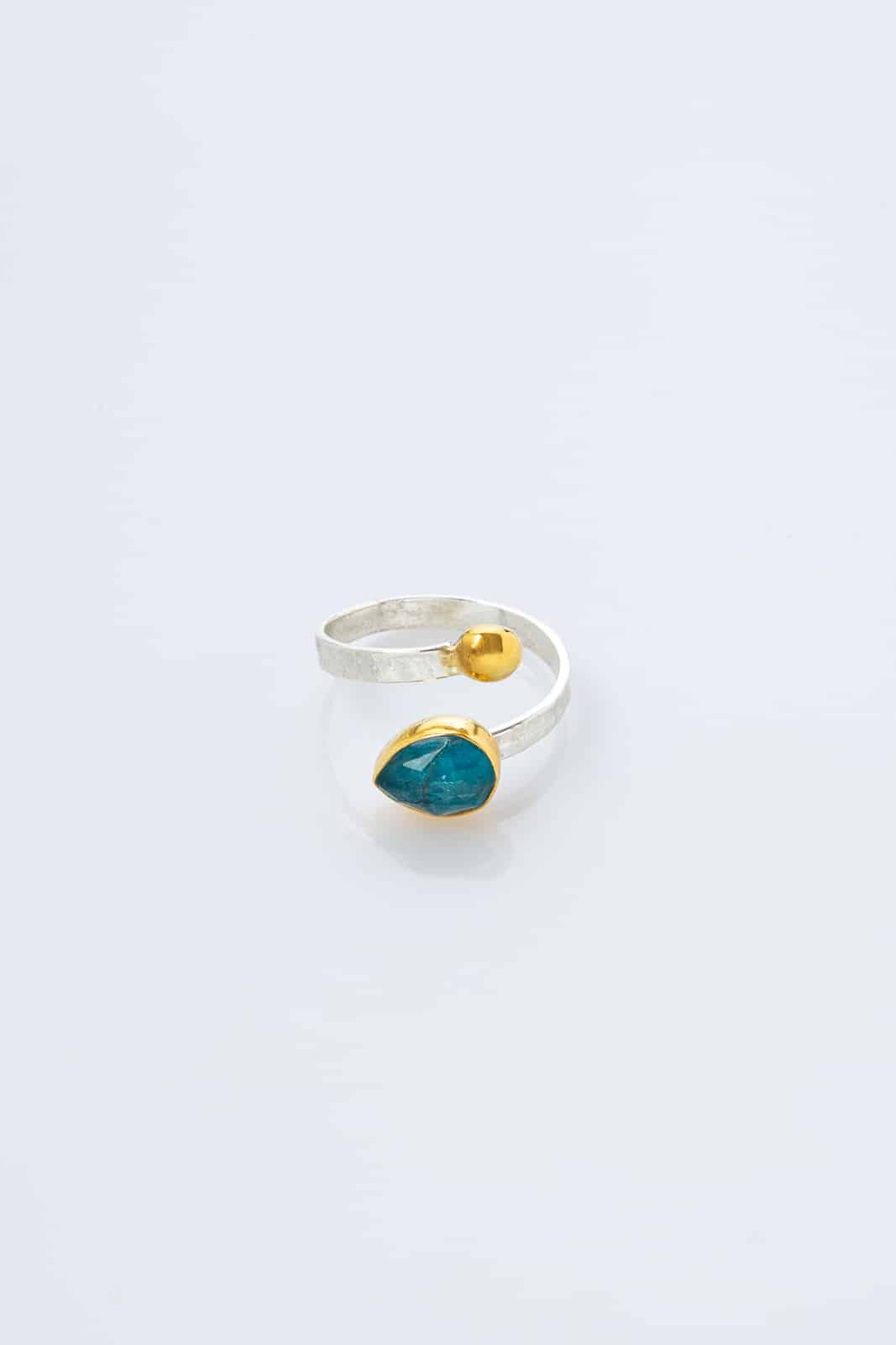 RING GOLD SILVER APATITE