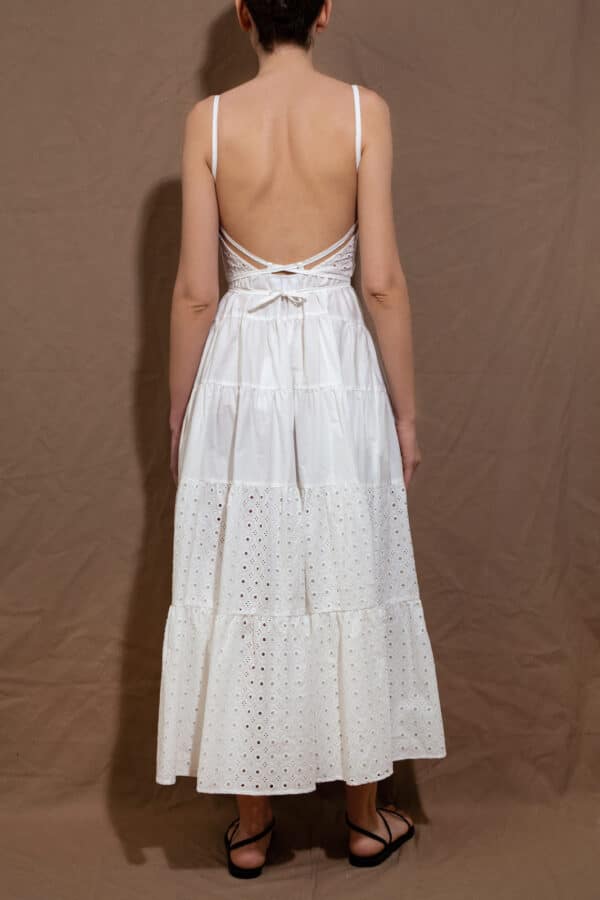 BACKLESS DRESS "KELYPHOS" OFF WHITE