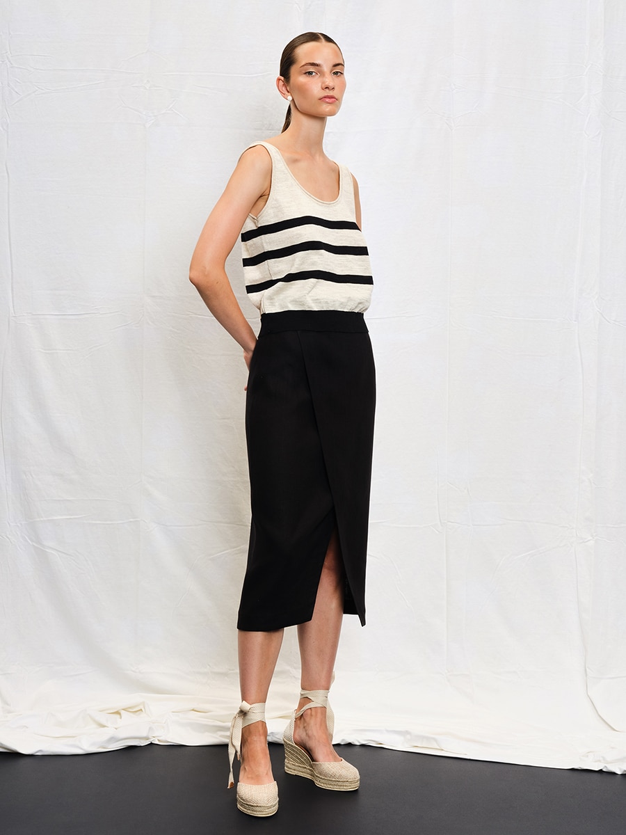 PENCIL SKIRT "ODE TO NATURE" BLACK