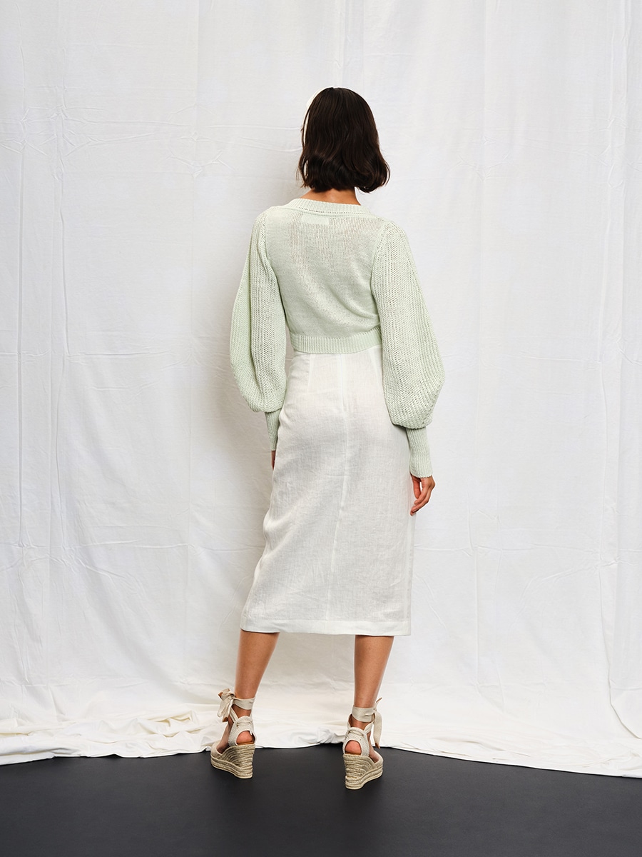 PENCIL SKIRT "ODE TO NATURE" OFF WHITE