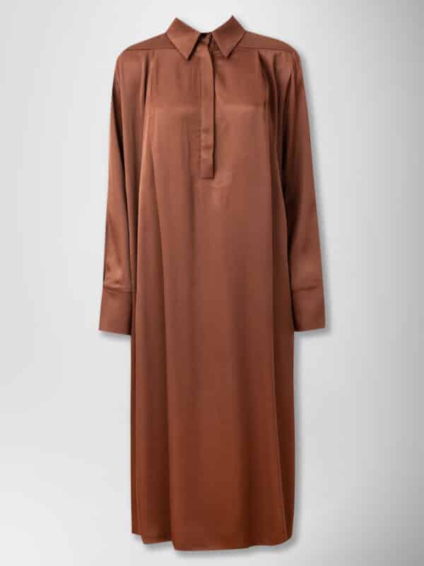 70's SHIRT DRESS BROWN