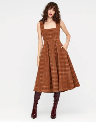 A-LIΝE CHECKED DRESS