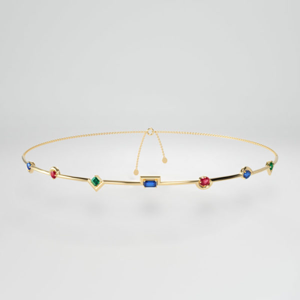 COLOURFUL CHOKER NECKLESS 18ct