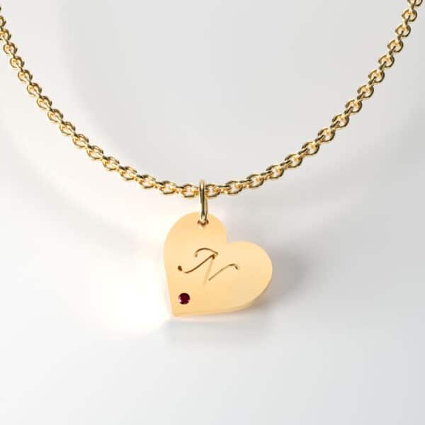 HEART TAG WITH RUBY 9ct