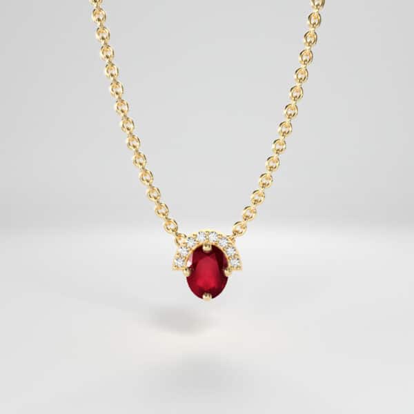 OVAL RUBY PENDANT 9ct