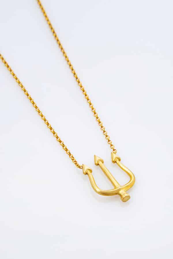 TRIDENT OF POSEIDON SMALL GOLD PLATED