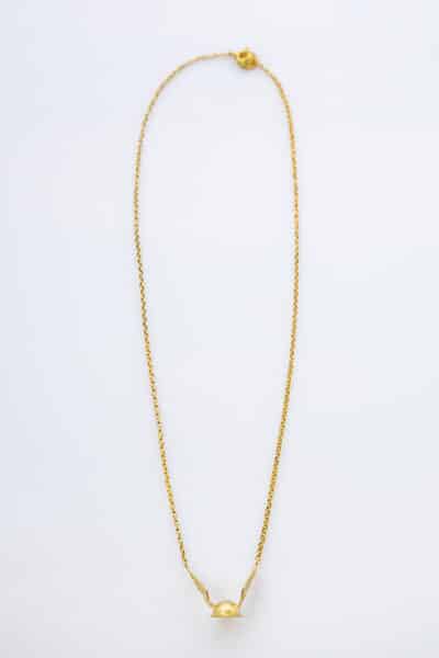 HERMES HAT NECKLACE GOLD PLATED