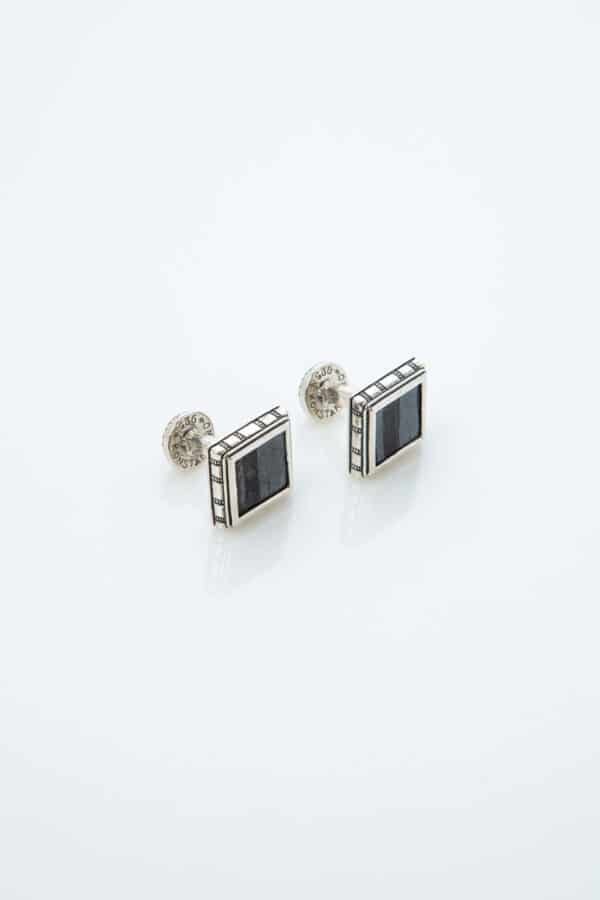 CUFFLINKS WITH FERRITE STONES IN STERLING SILVER