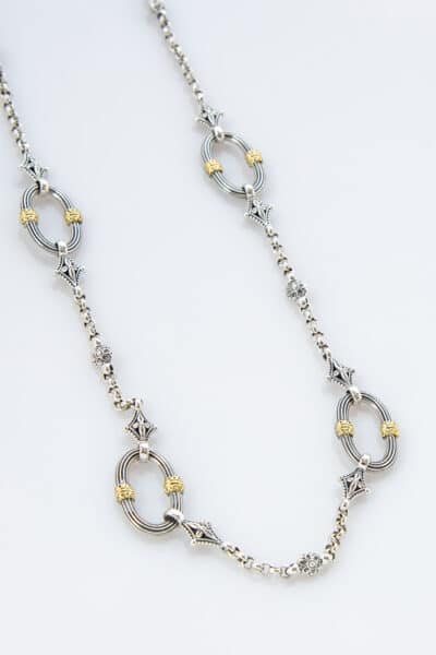 NECKLACE 18inc STERLING SILVER & 18K GOLD