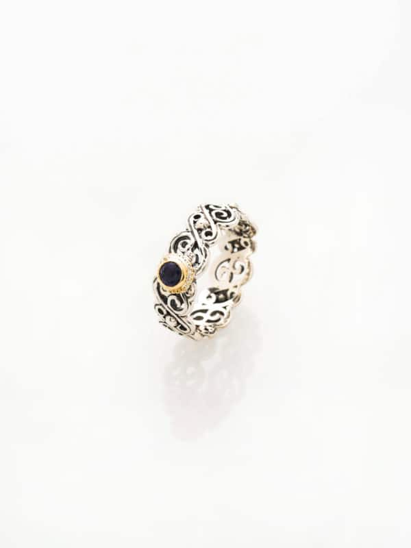 STERLING SILVER RING WITH IOLITE
