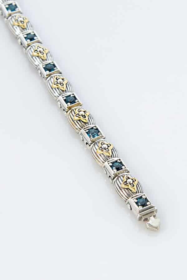 Maven Bracelet London Blue Topaz -Sterling Silver & 18K Gold
