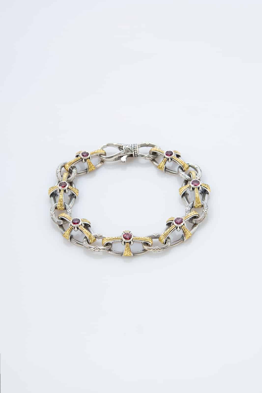 Cruciform Chain Rhodolite bracelet
