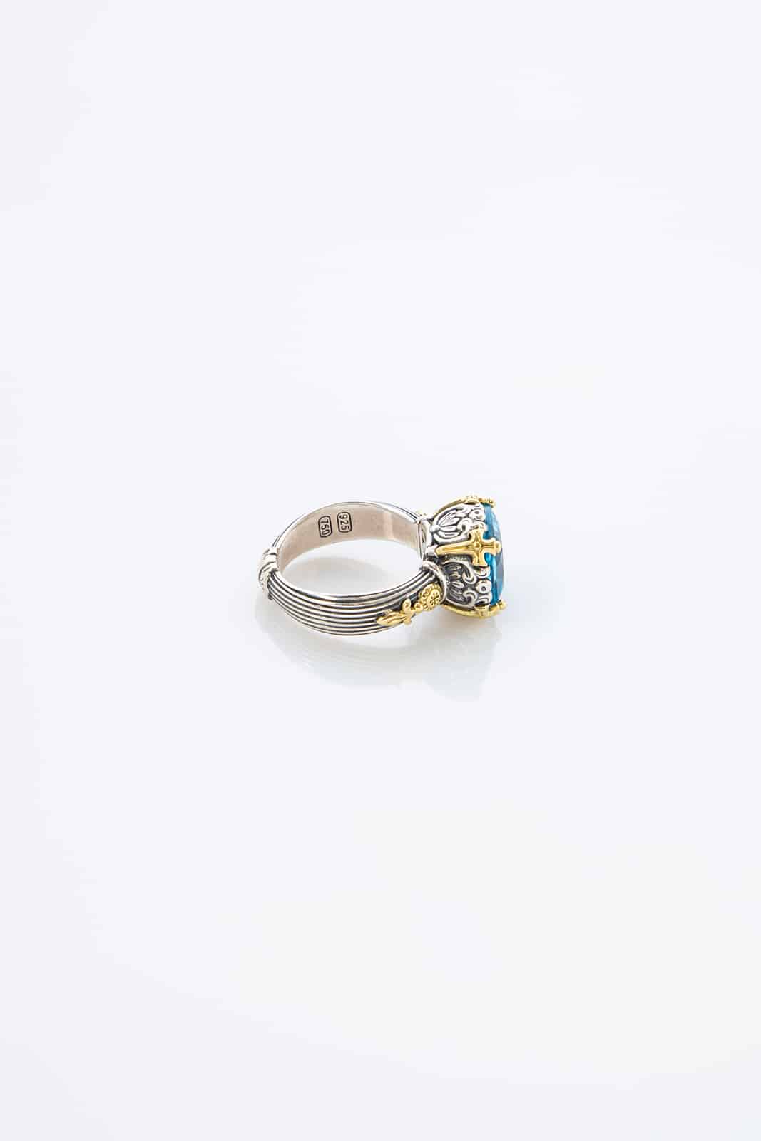 Utopia Ring with swiss blue topaz