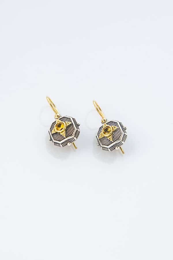 STAR CORE EARRINGS WITH YELLOW SHAPPHIRE 0453cts