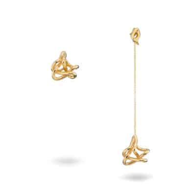 LONG EARRINGS "AS ONE" LUCKY CHARM GOLD