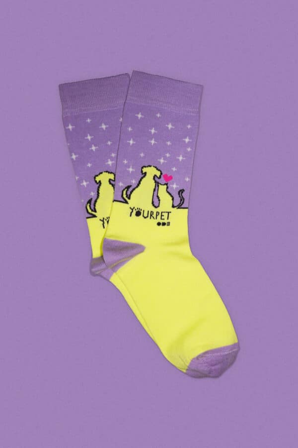 YOUR PET SOCKS YELLOW-LILAC
