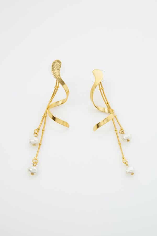 GOLD PLATED EARRINGS PEARL