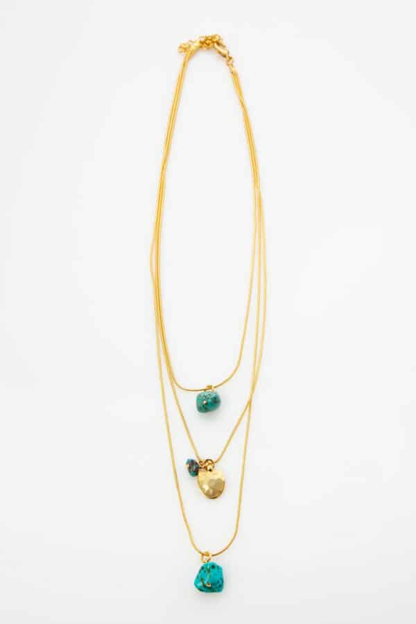 GOLD PLATED NECKLACE TURQUOISE