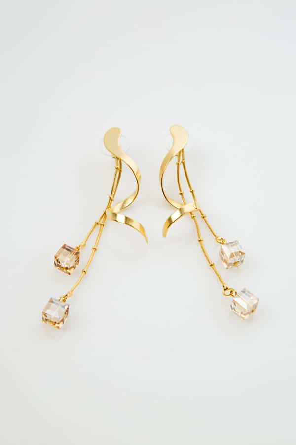 GOLD PLATED EARRINGS CRYSTAL