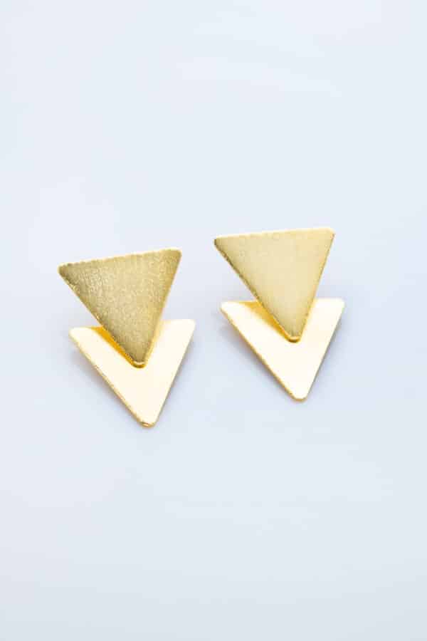 GOLD PLATED EARRINGS TRIANGLES