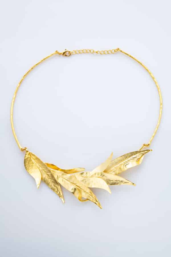 GOLD PLATED NECKLACE LEAFS