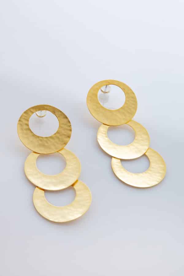 GOLD PLATED EARRINGS 3 CIRCLES