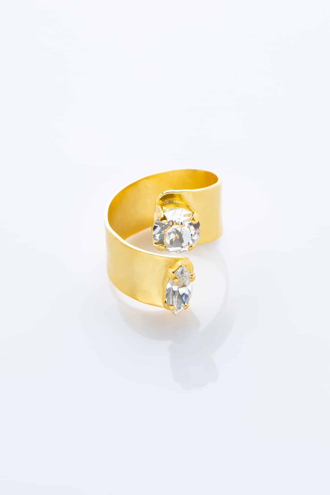 GOLD PLATED WHITE ZIRGON RING