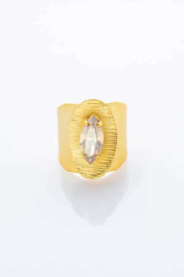 GOLD PLATED WHITE ZIRGON RING