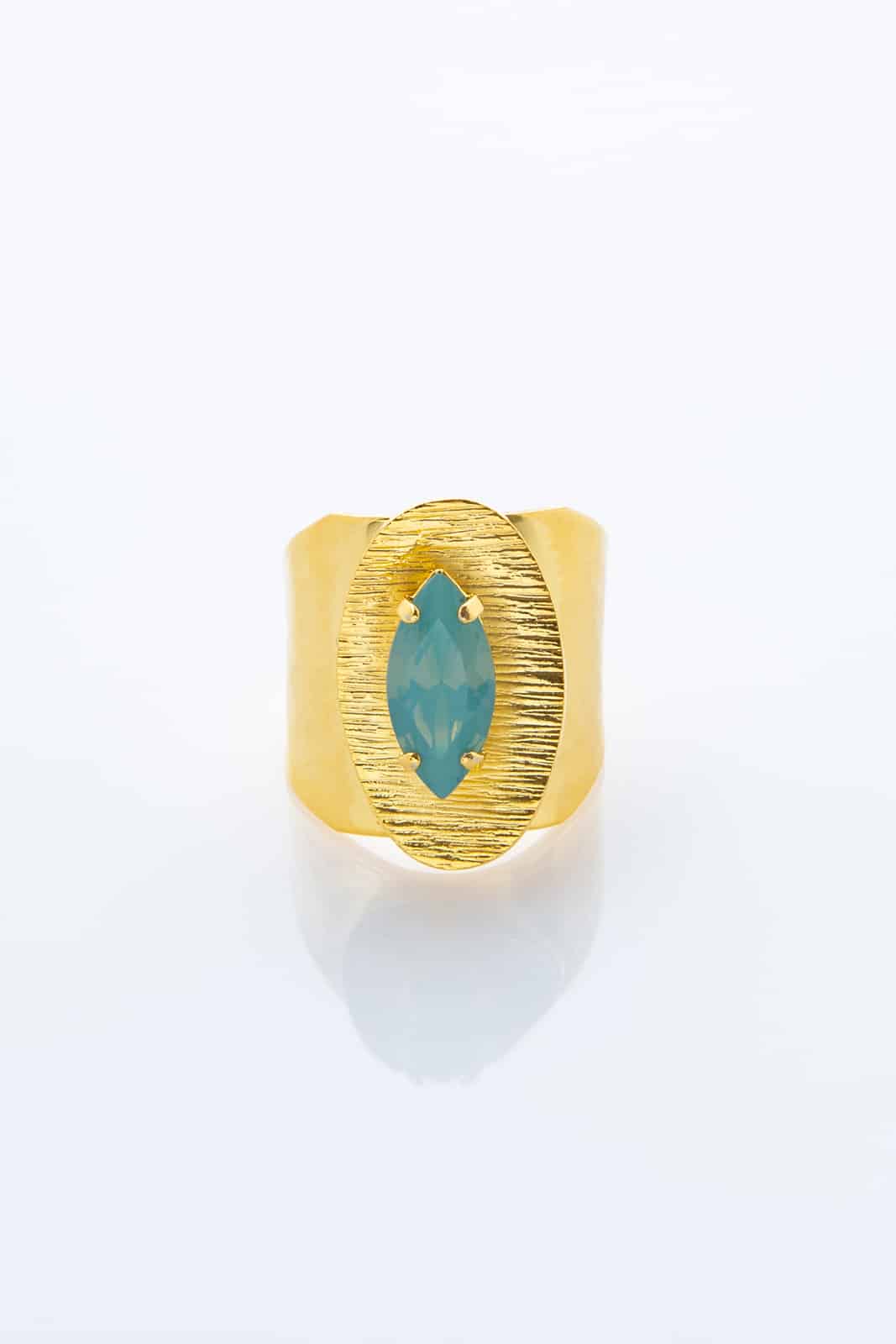 GOLD PLATED PACIFIC OPAL ZIRGON RING