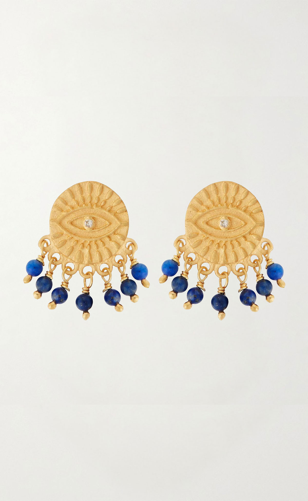 ALL SEEING EYE TEAR STUDS LAPIS