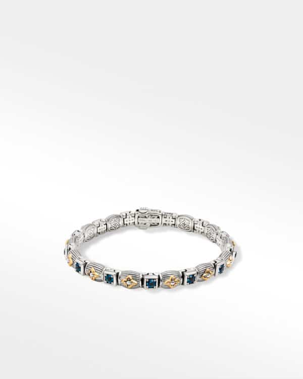 Maven Bracelet London Blue Topaz -Sterling Silver & 18K Gold