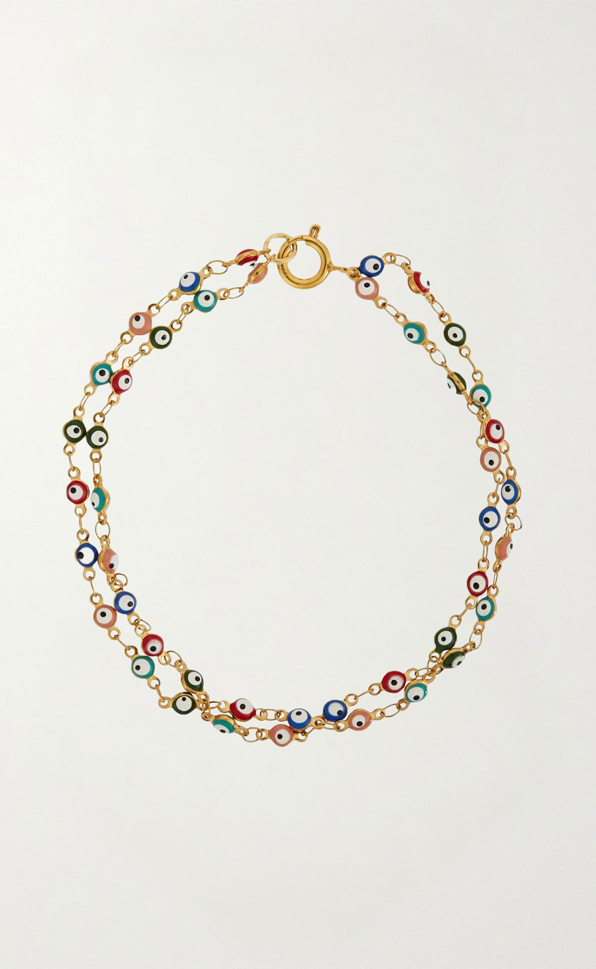 DOUBLE EVIL EYE BEADED ANKLET BRACELET