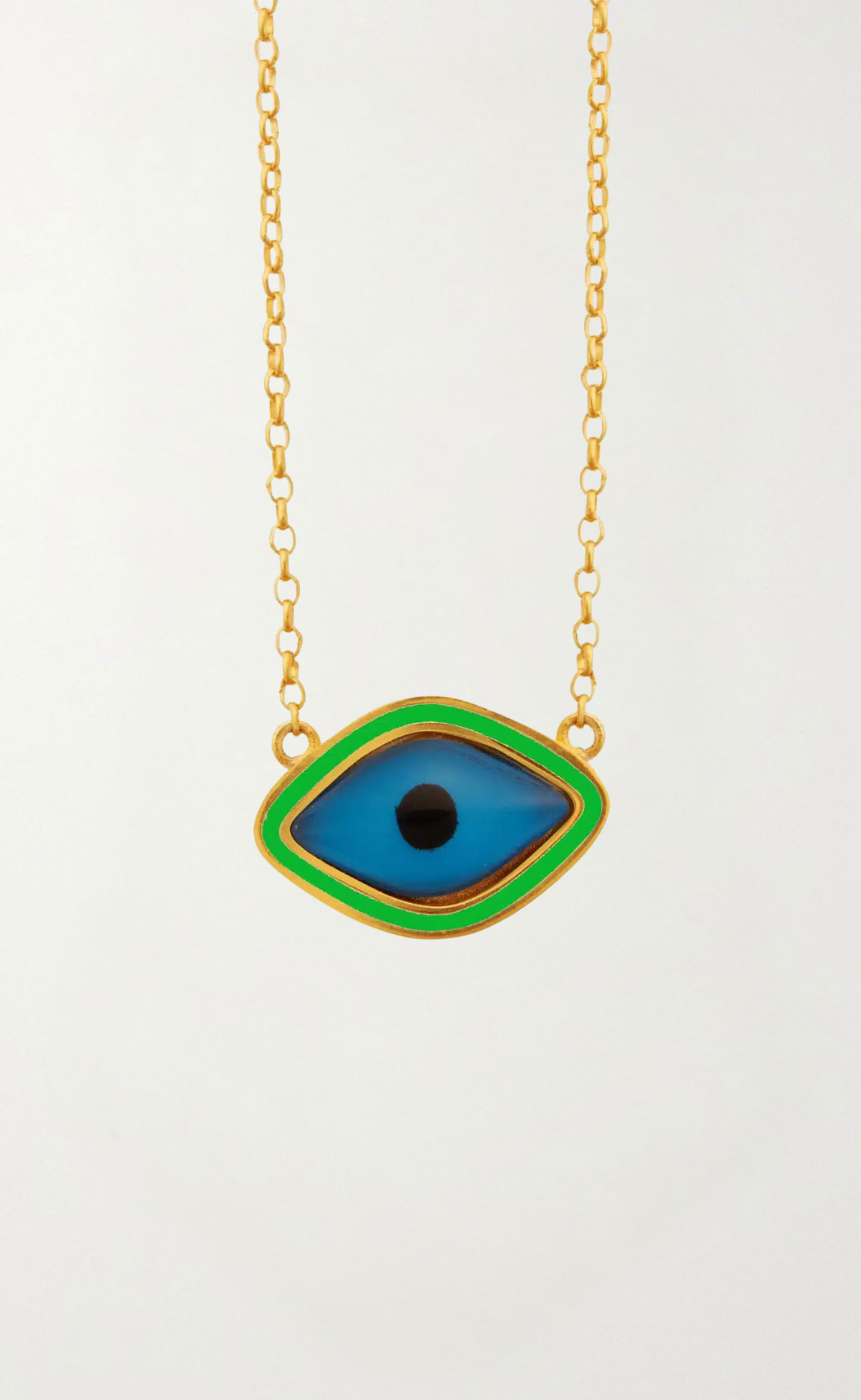 GREEN-ENAMEL-OVAL-EYE-NECKLACE
