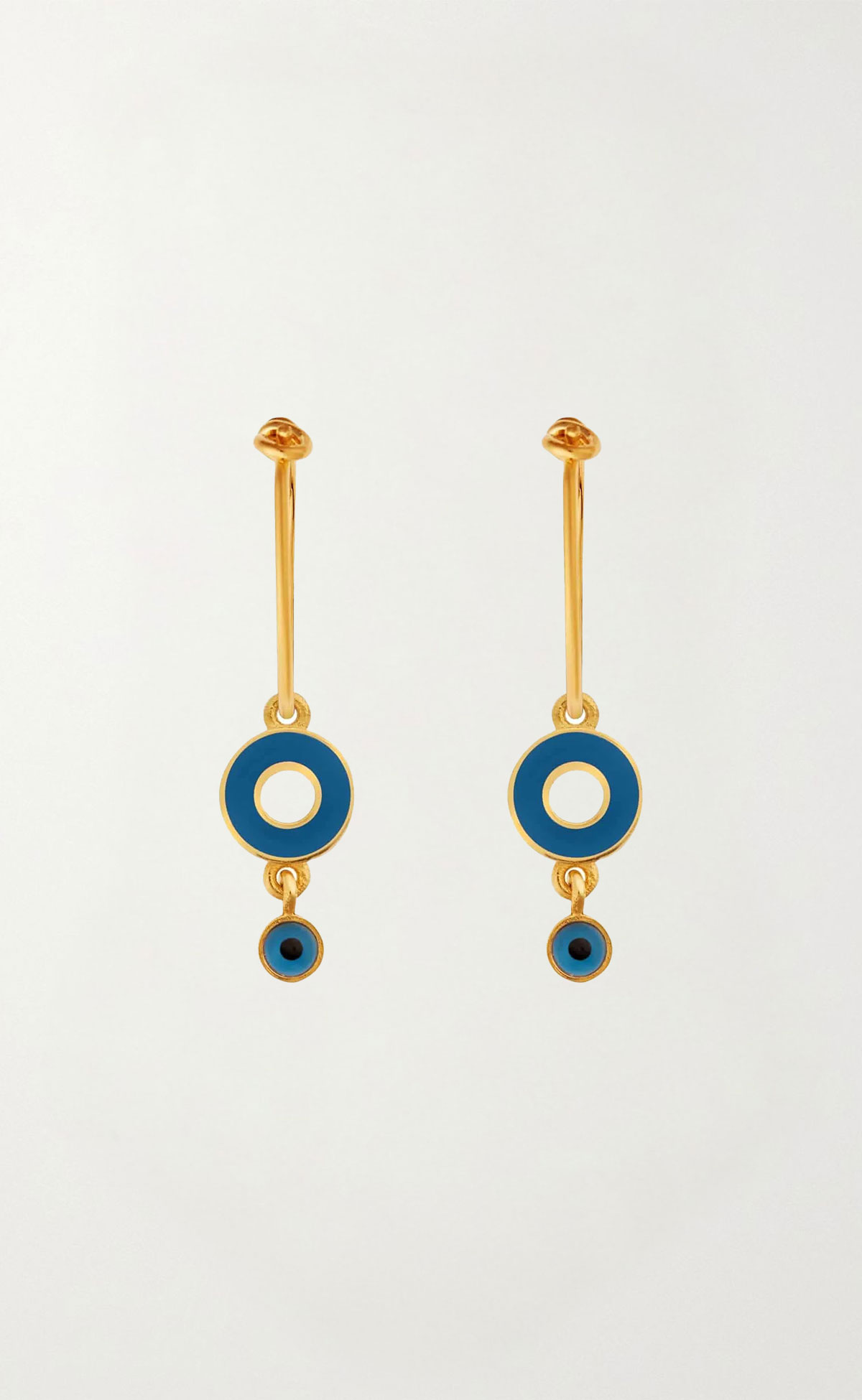 NEON BLUE DROP EYE HOOPS BLUE